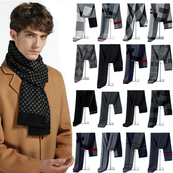 Deze unisex kasjmier sjaal met ruitpatroon garandeert warmte en een tijdloze elegantie.