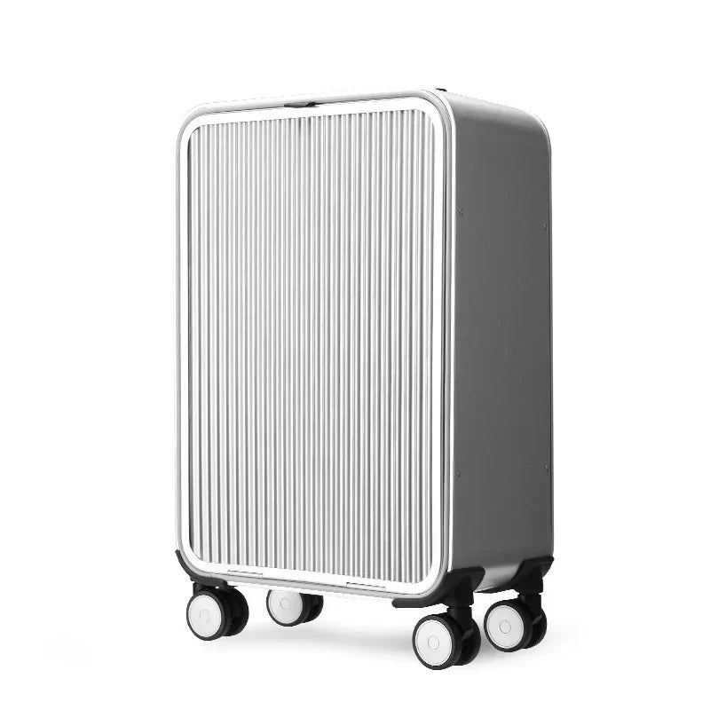 Lichtgewicht Valparaíso aluminium reiskoffer met 360° spinnerwielen, comfortabele en duurzame hardcase bagage.