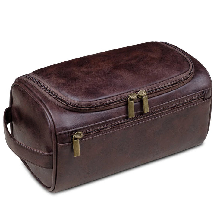 Voyago luxe reistoilettas op reis, stijlvolle en compacte organizer voor essentials, waterbestendig.