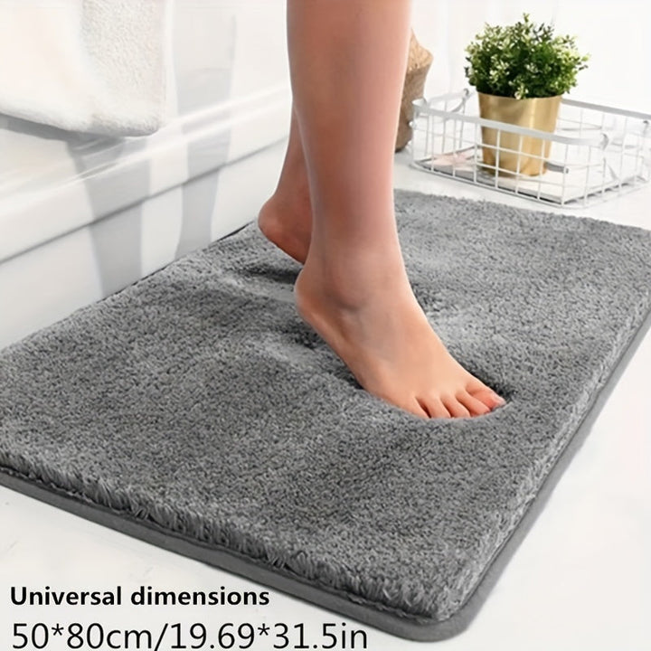 Decoratieve polyester badmat Serenity, zacht aan de voeten en antislip.