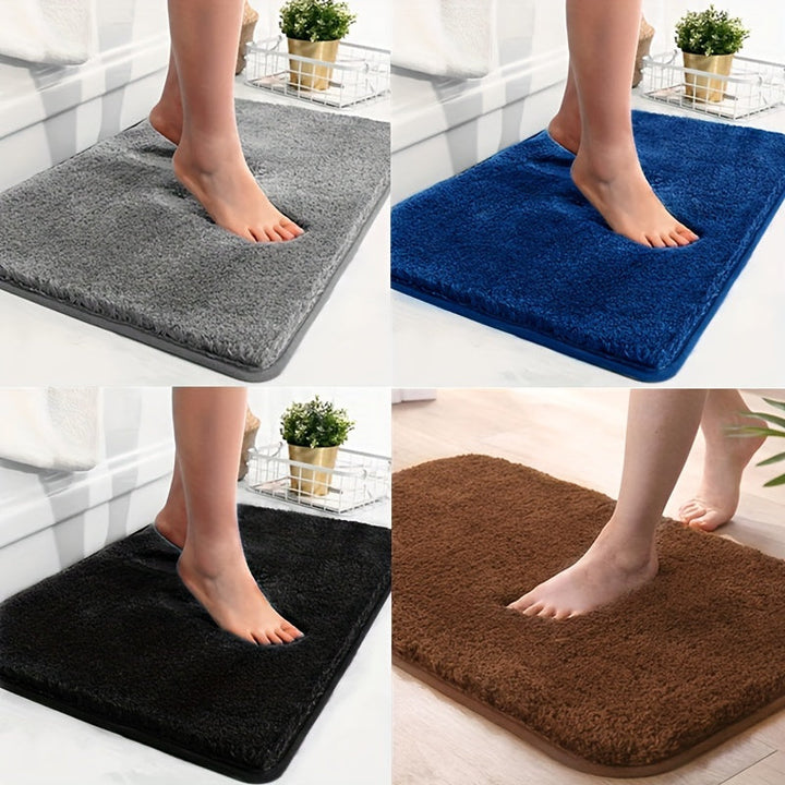 Polyester badmat met geometrisch patroon. Zacht, antislip en voelt comfortabel aan.