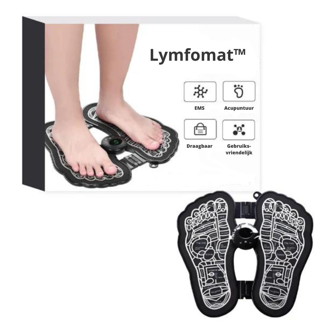 Lymfomat voetmassage mat voor acupunctuurtherapie; stimuleert doorbloeding en verlichting.