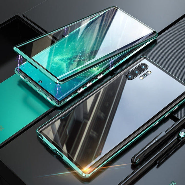 Glazen Samsung telefoonhoesje: Magnetische sluiting biedt volledige dekking en valbescherming.