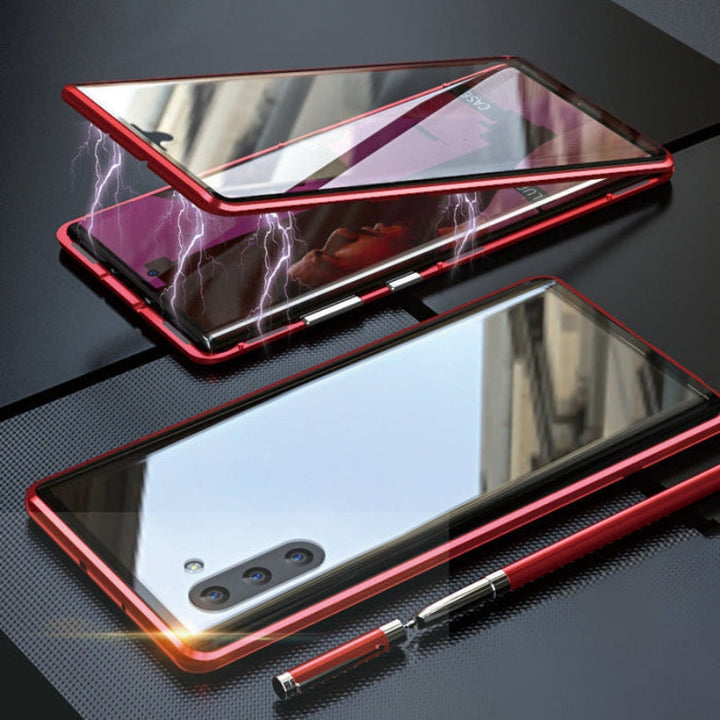 Complete bescherming Samsung: Glazen magnetisch hoesje, valbestendig en krasvrij voor je smartphone.