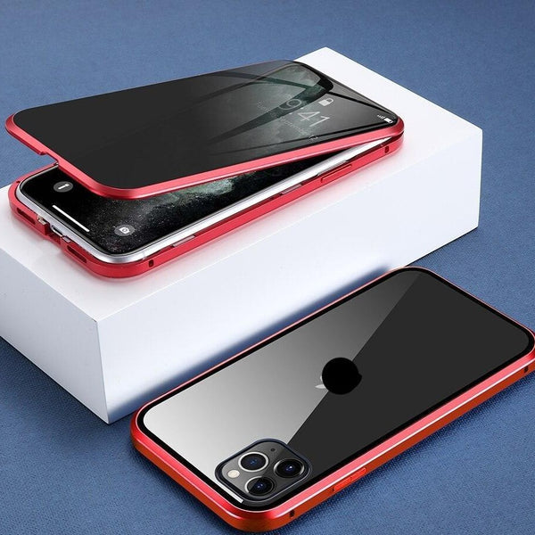 PrivaGuard privacyhoes voor iPhone, beschermt scherm tegen meekijken met magnetische sluiting.