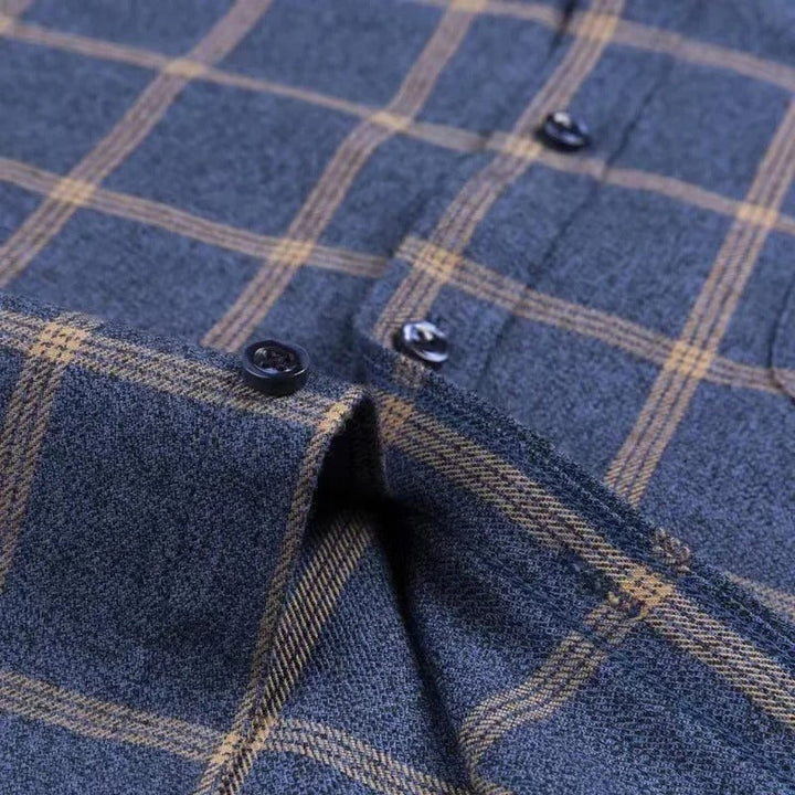 Zanda Kleding heren overhemd, geruit patroon, lange mouwen, casual en stijlvol voor comfortabele dagelijkse mode.