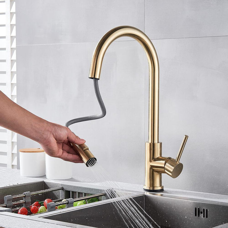 MALORIA handsfree keukenkraan met bewegingssensor. Modern RVS design voor een hygiënische keuken.