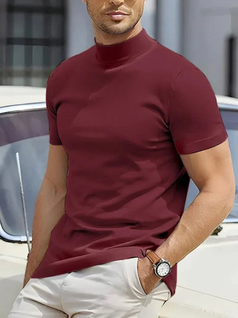 Ademend heren zomer t-shirt met vochtafvoerend materiaal, ideaal voor warme dagen en sport.