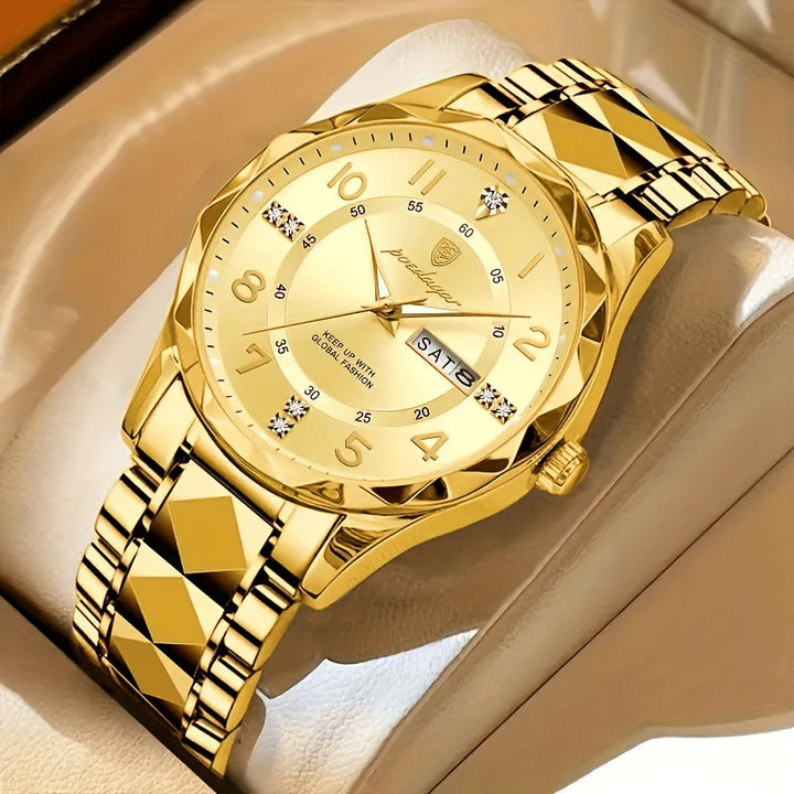 Multifunctioneel waterdicht mannenhorloge, digitaal display, robuust voor actieve levensstijl.