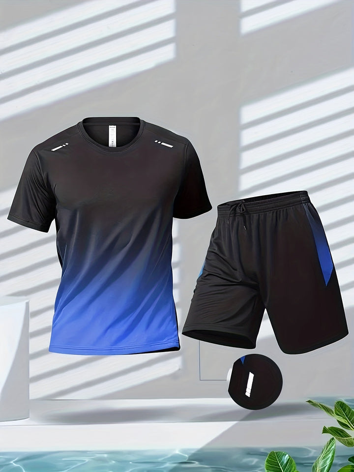 Sportieve heren ademende PowerMove set: T-shirt en shorts voor optimale bewegingsvrijheid tijdens training.