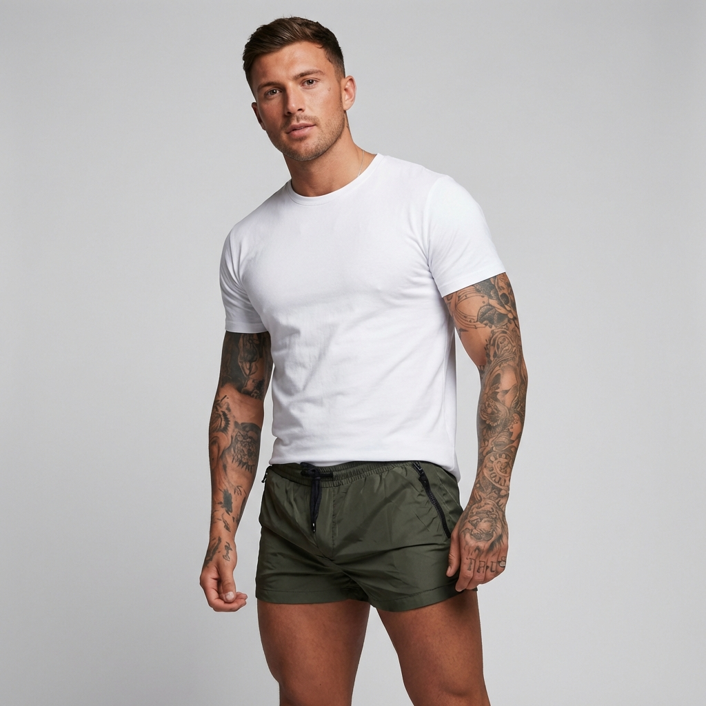 Mannen stretch zwembroek, sneldrogend, comfortabel voor strand en zwemmen. Stijlvolle heren zwemshort.