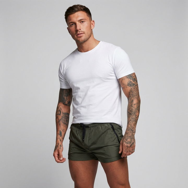 Mannen stretch zwembroek, sneldrogend, comfortabel voor strand en zwemmen. Stijlvolle heren zwemshort.