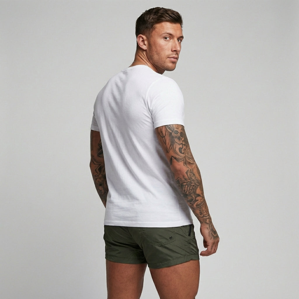 Comfortabele stretch zwembroek voor mannen, ideaal voor zomerse dagen, zwemmen en sportieve activiteiten.