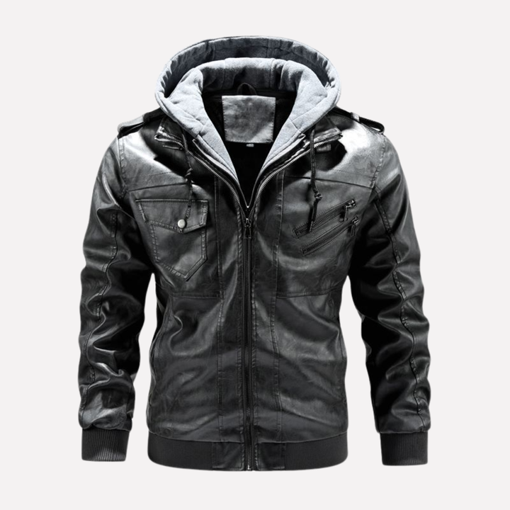 Lange, modieuze heren winterjas met bontkraag. Stijlvolle en warme buitenkleding voor elke man.