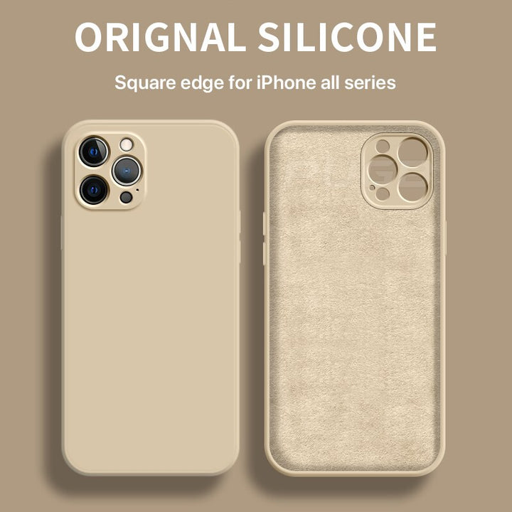 Blauw siliconen iPhone 12 hoesje, zachte fullcover telefoonhoes.