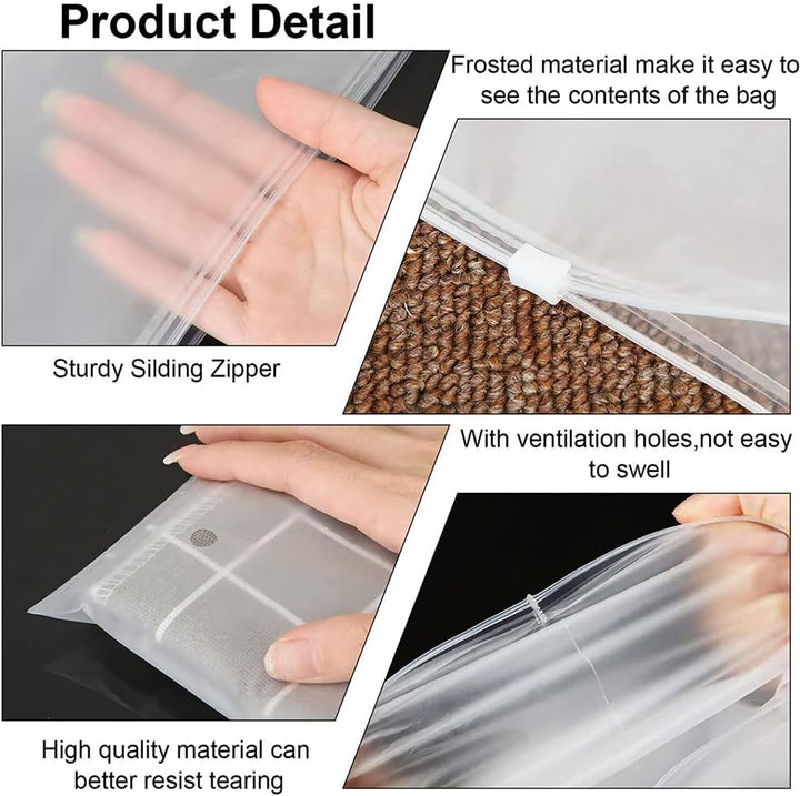 Organiseer je huishouden met deze 40-pack matte zipzakjes; perfect voor kledingopslag en bescherming.