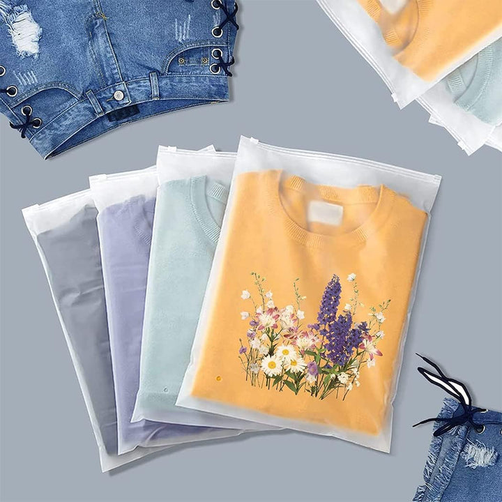 Herbruikbare matte opbergzakken voor kleding, transparant genoeg met ventilatie, 40 stuks.