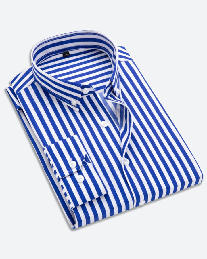 Trendy Matteo gestreept heren overhemd, veelzijdig design voor zowel formele als informele settings.