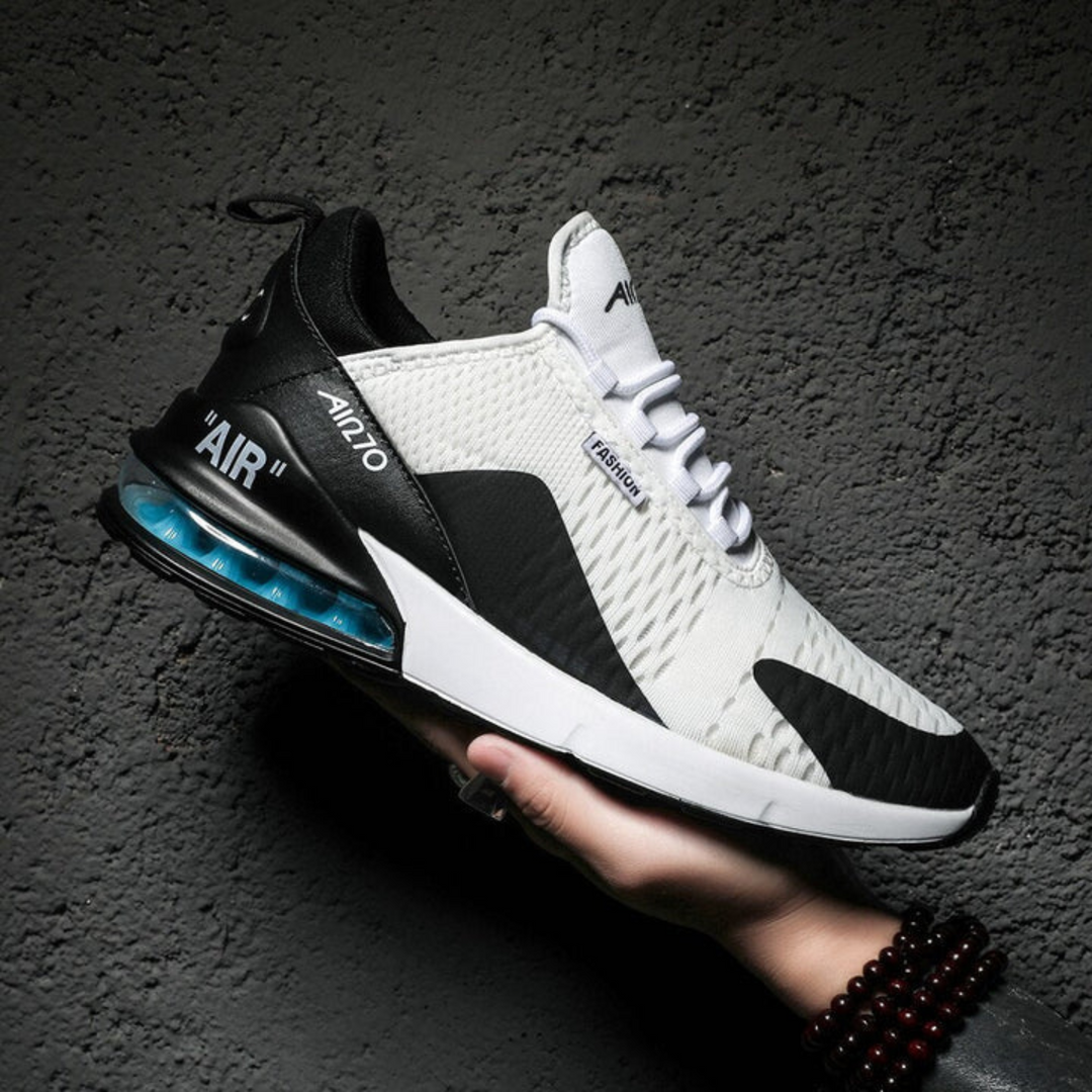 Zwarte Unisex Air Sneakers Max met vetersluiting, perfect als comfortabele hardloopschoen voor alle seizoenen.