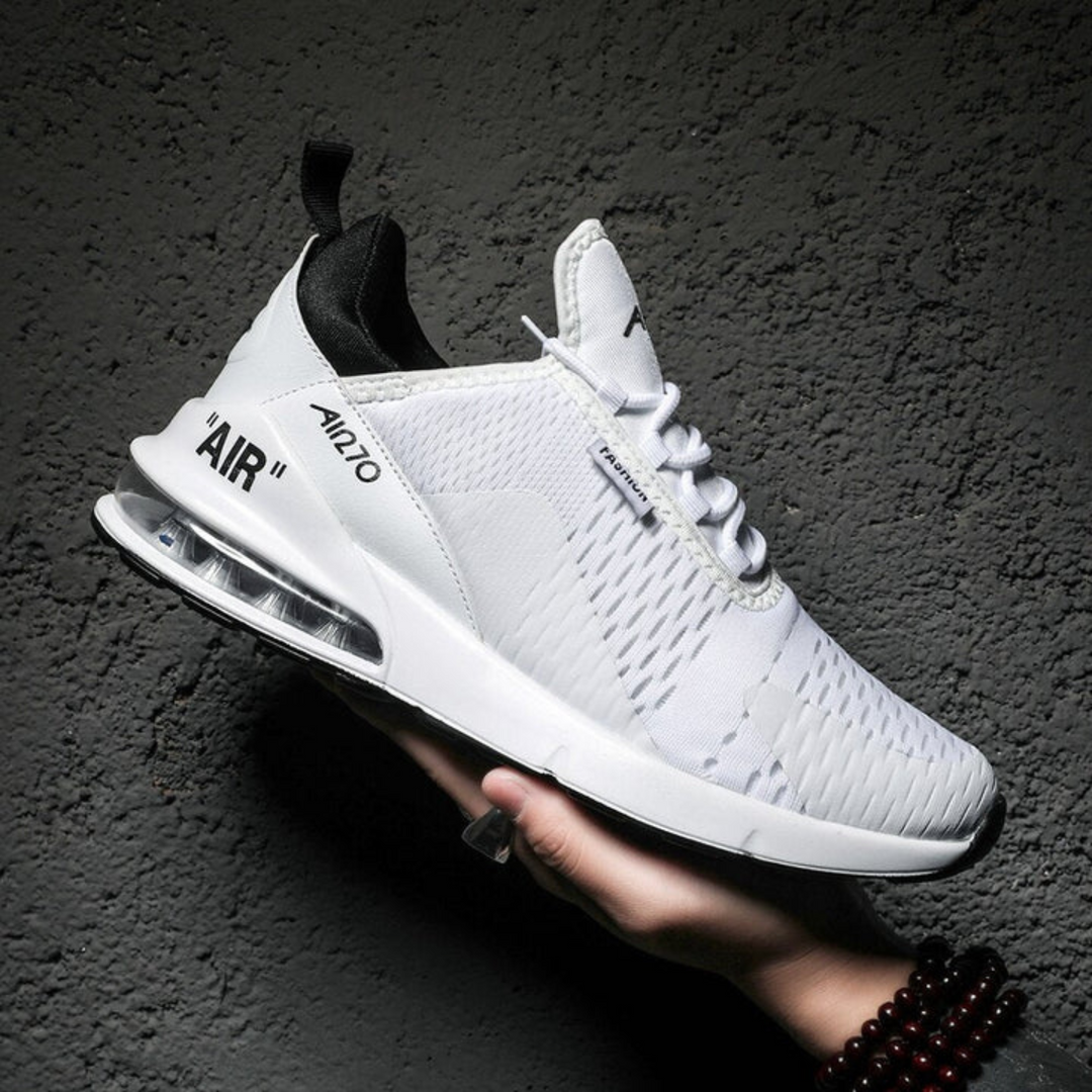 Comfortabele bruin/witte Air Sneakers Max, duurzame unisex schoen voor wandelen en sportieve dagelijkse activiteiten.