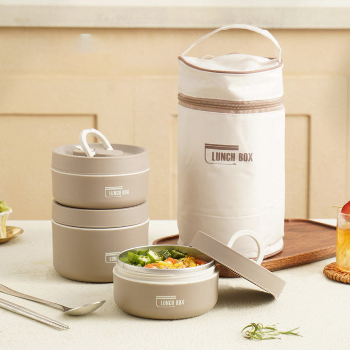 Handige geïsoleerde lunchbox voor school, RVS binnenwerk en lekvrije sluiting met draagtas.