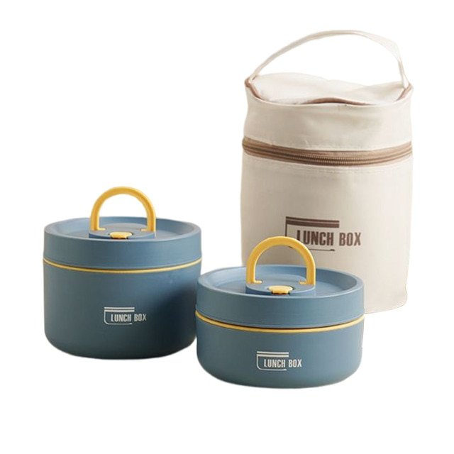 Meerlagige lunchbox van roestvrij staal, geïsoleerd, houdt je maaltijd lang warm of koel.
