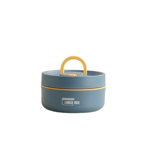 Complete set: geïsoleerde RVS lunchbox en gratis draagtas, voor vers eten op kantoor.