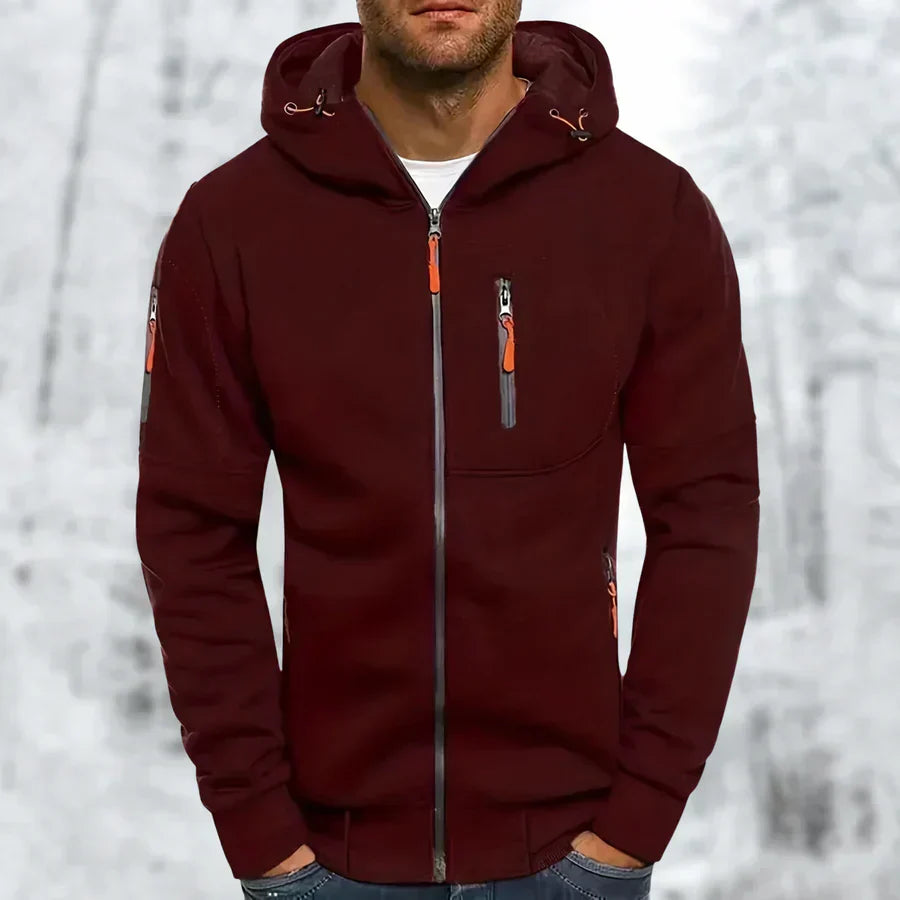 MetroFlex heren hoodie met complete ritssluiting, trendy en veelzijdig, perfect voor dagelijkse mode.