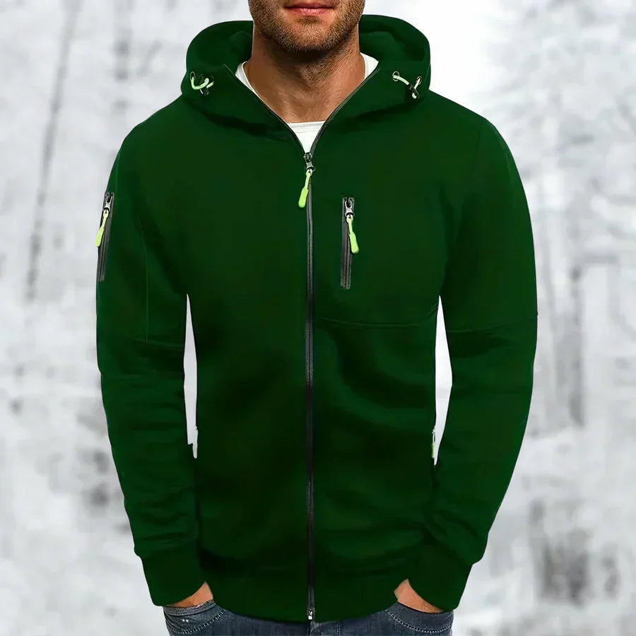 Hoymans MetroFlex heren hoodie met ritssluiting, tijdloze casual kleding voor mannen.