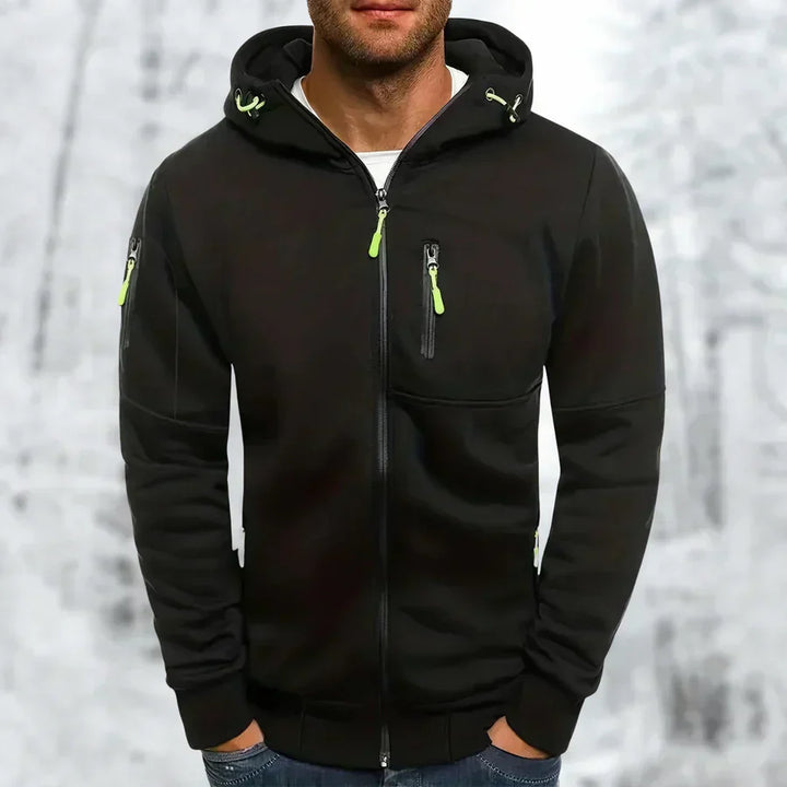 MetroFlex ritssluiting hoodie, stijlvolle herenkleding, comfortabel en functioneel voor elke dag.