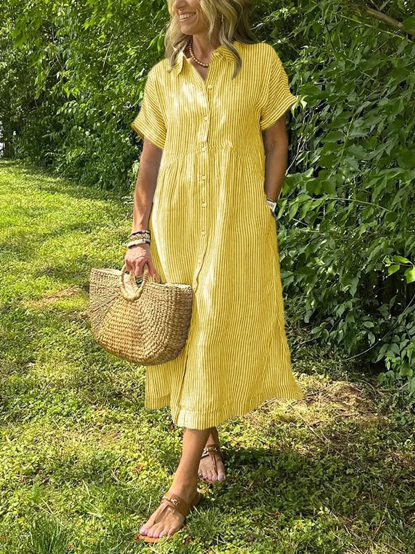 Comfortabele gestreept zomerjurk voor dames