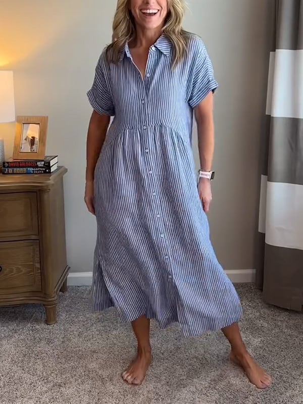 Elegante casual jurk voor dames met kort mouwtje