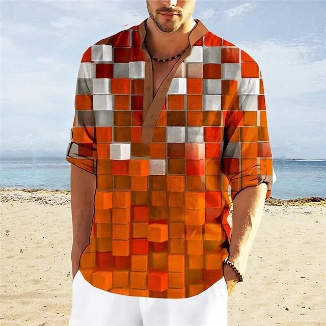Productafbeelding 4 van heren poloshirt met 3D-print.