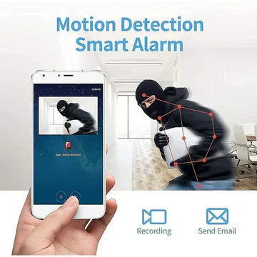 Veelzijdige mini camera voor beveiliging, compact en draadloos met live video en geluid. Inclusief wifi.