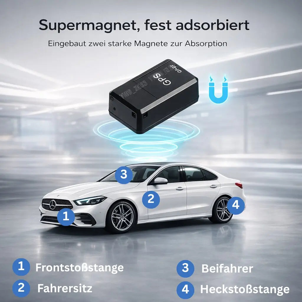 Draadloze mini GPS tracker: Eenvoudig te installeren realtime auto tracker, geen maandelijkse kosten.