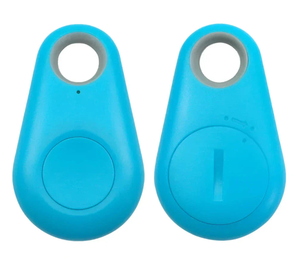 Kleine GPS tracker bevestigd aan halsband van hond. Ideaal volgsysteem voor huisdieren, draagbaar en veilig.