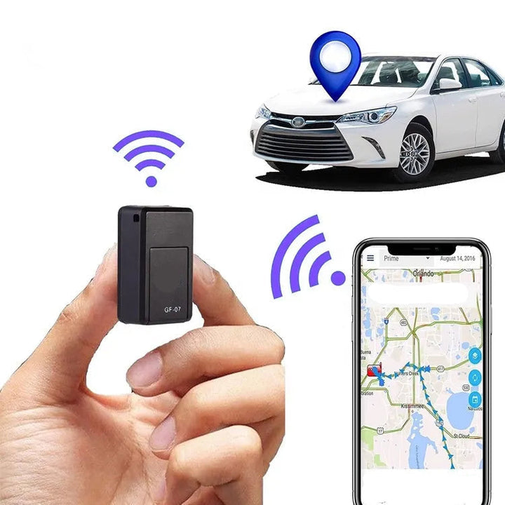 Mini magnetische GPS tracker voor auto's, draadloos volgsysteem zonder abonnement voor voertuigbeveiliging.