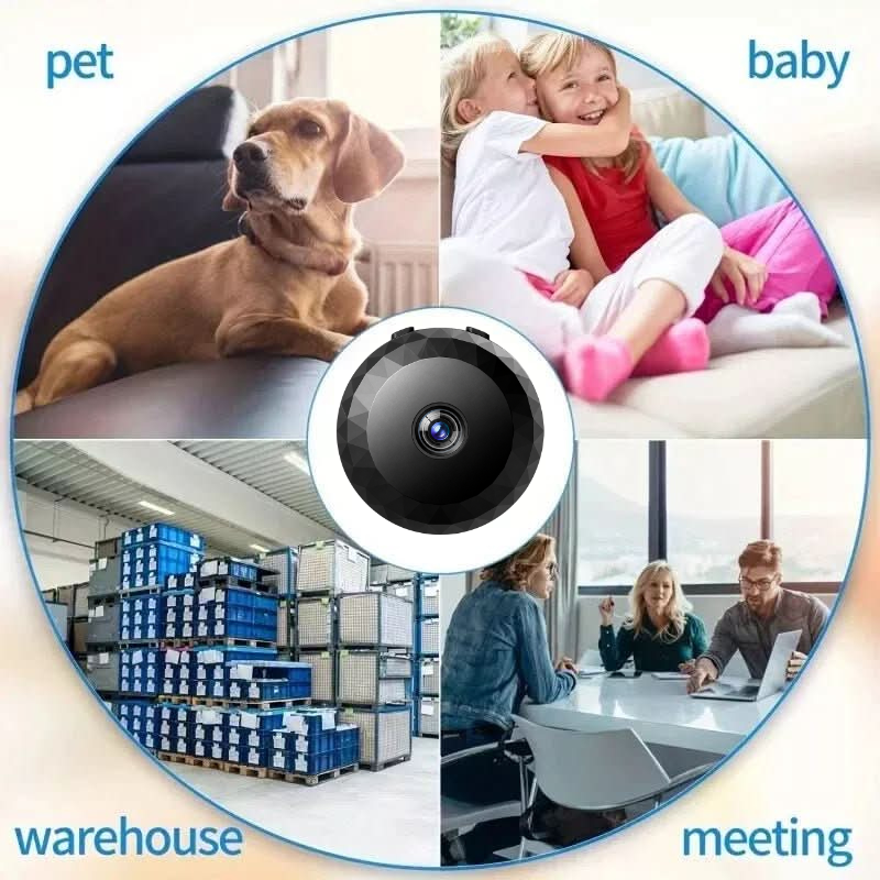 Onopvallende draadloze binnencamera, perfect voor discrete monitoring van huis of kantoor. HD spionage camera.