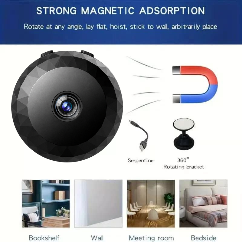 Ultra-compacte mini camera, draadloos en discreet. Perfecte HD beveiligingscamera voor overal, binnen.