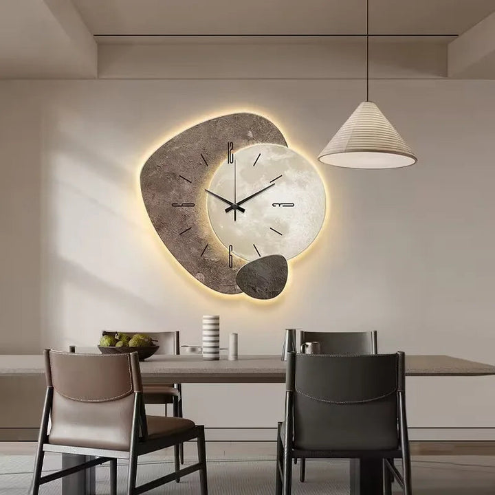 Minimalistische NordiqTime wandklok, Scandinavisch design. Stille, moderne klok voor woonkamer.