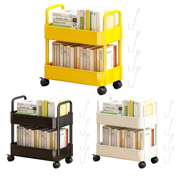 Rollit mobiele boekenplank trolley; verrijdbaar en compacte opbergkar, perfect als organizer in huis of kantoor.
