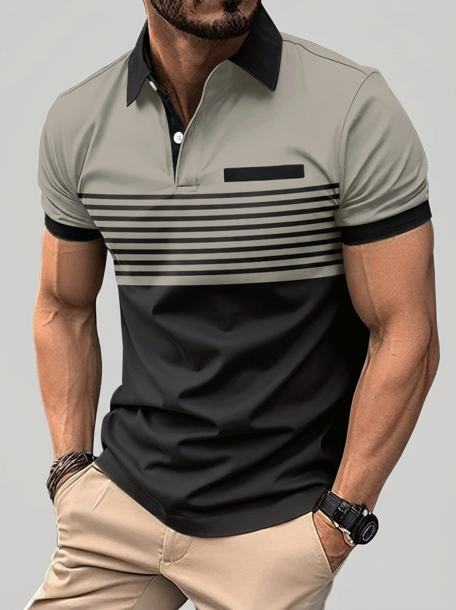 Zacht katoenen heren poloshirt, ademend en comfortabel voor de zomer.