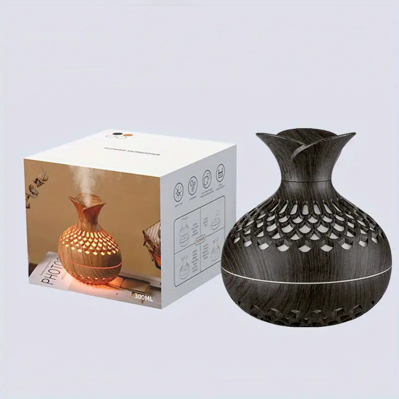 Stijlvolle AromaBloom aromatherapie diffuser met sfeerlicht, een aanwinst voor elk interieur.