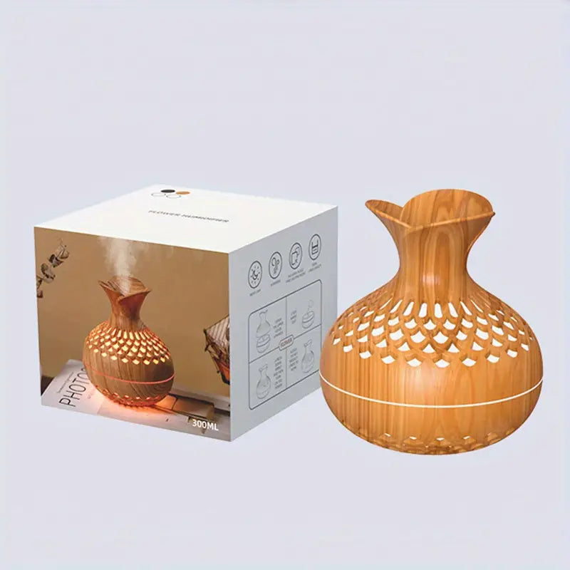 AromaBloom diffuser met meerkleurig sfeerlicht, voor diepe ontspanning en welness.