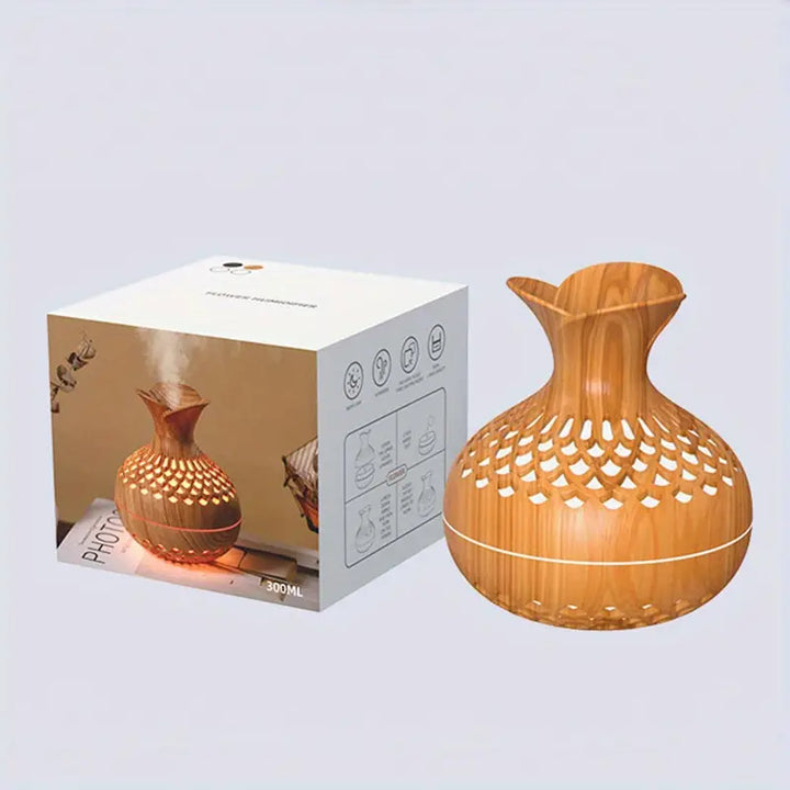 AromaBloom diffuser met meerkleurig sfeerlicht, voor diepe ontspanning en welness.