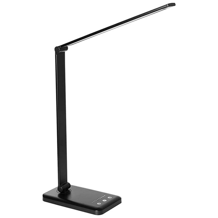 Stijlvolle moderne LED tafellamp met touch bediening en USB oplaadpoort, perfect voor elk kantoor of bureau.