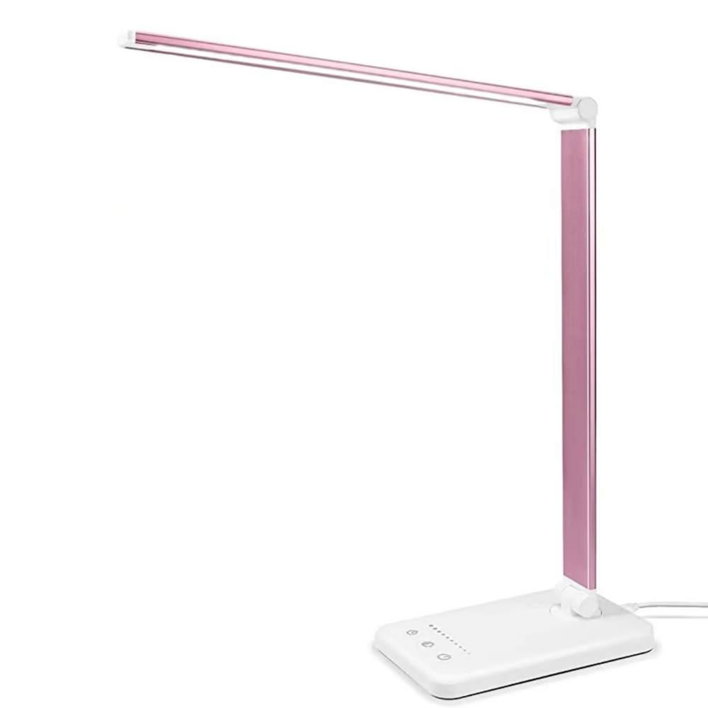 Instelbare LED bureaulamp met dimbare helderheid, kleurtemperatuur en flexibele zwanenhals voor optimaal licht.