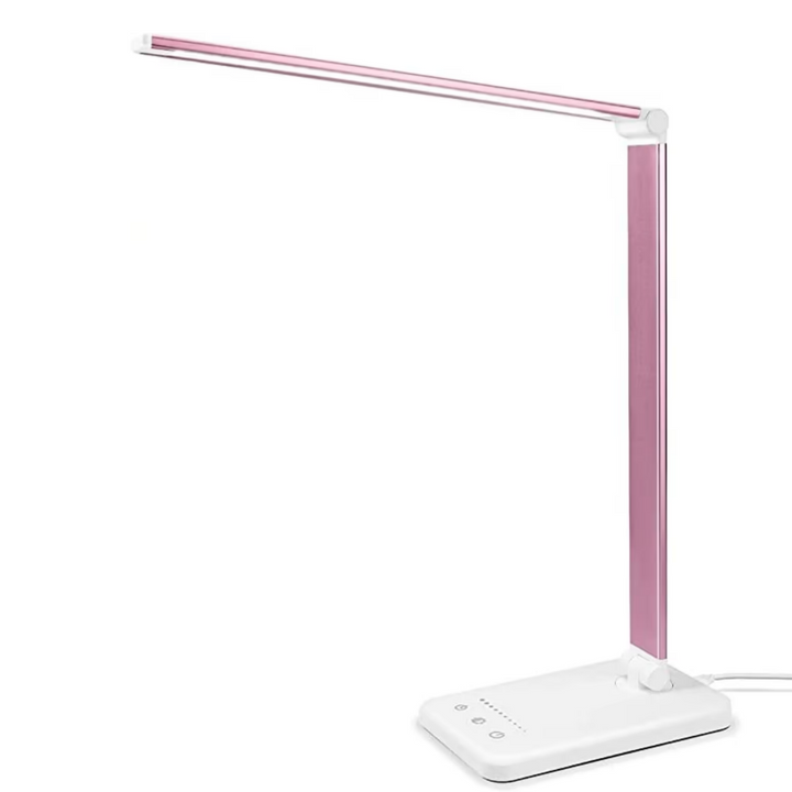 Instelbare LED bureaulamp met dimbare helderheid, kleurtemperatuur en flexibele zwanenhals voor optimaal licht.