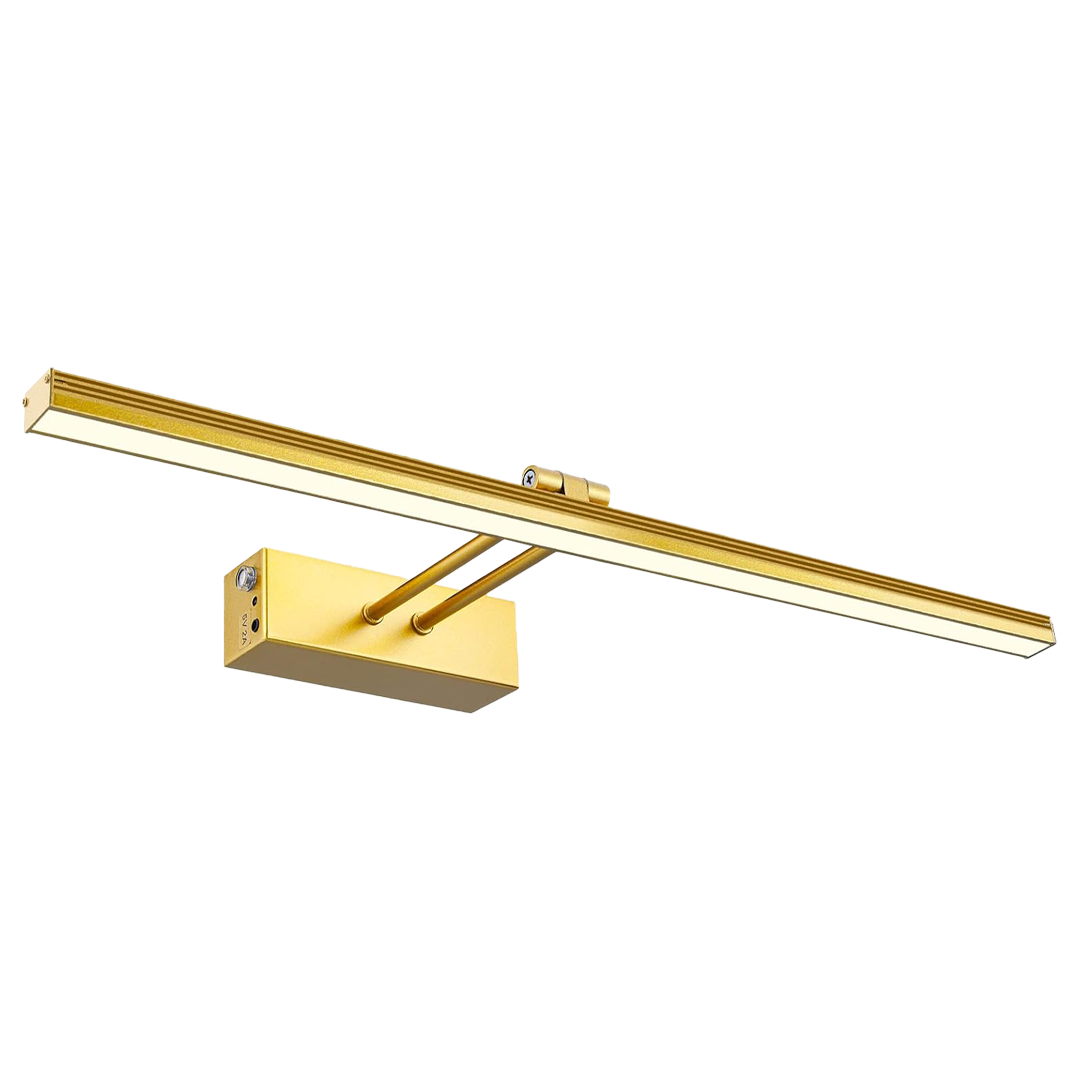 Gouden DecorLight LED wandlamp, dimbaar voor sfeerverlichting. Moderne binnenverlichting met afstandsbediening.