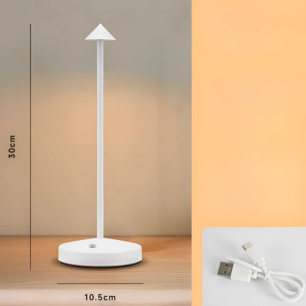 Sfeervolle LED tafellamp, draadloos en oplaadbaar, perfect voor elk interieur.